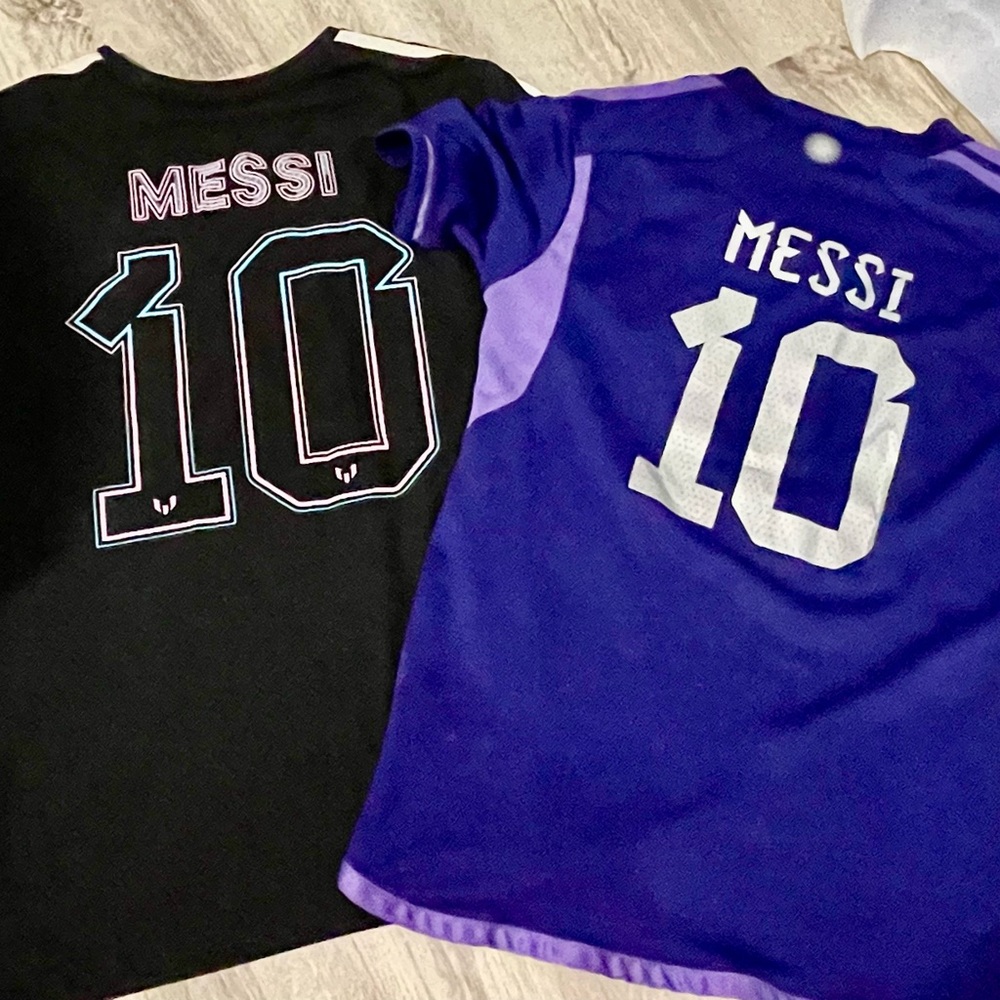 adidas Kids Messi Jersey Set - Black and Purple Inter Miami and Argentina